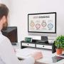 Monitor Stand Riser with Drawer - Desk Shelf Organizer Keyboard Storage Black 22'' x 10.6'' x 4.7''