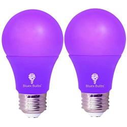 2 Pack BlueX LED A19 Purple Light Bulb - 9W (60Watt Equivalent) - E26 Base LED Purple Bulb, Party Decoration, Porch, Home Lighting, Holiday Lighting, Decorative Illumination (Purple)