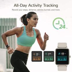 Letsfit Smart Watch, Fitness Tracker with Heart Rate Monitor, Activity Tracker with 1.3 Inch Touch Screen, IP68 Waterproof Pedometer Smartwatch with Sleep Monitor, Step Counter for Women and Men