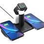 YOVDA Fast Charging Station Dock, 15w Wireless Charger Stand with Night Light, 5-in-1 Qi-Certified Wireless Charger for iPhone 11 Pro/Xs/Xr/8, Samsung, Iwatch 6/Se/5/4/3 and Airpods