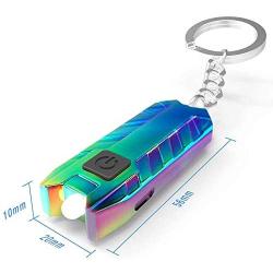 Mini Flashlight Keychain with Micro USB Rechargeable Tiny Flashlight,150 Lumen USB Rechargeable Small Pocket LED Torch Flashlight