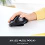 Logitech MX Ergo Wireless Trackball Mouse Adjustable Ergonomic Design, Control and Move Text/Images/Files Between 2 Windows and Apple Mac Computers (Bluetooth or USB), Rechargeable, Graphite - Black
