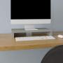Way Basics TV PC Desktop Modern Computer Monitor Stand Screen Riser (Tool-Free Assembly and Uniquely Crafted from Sustainable Non Toxic zBoard Paperboard), Grey
