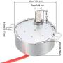 uxcell Metal Gear Synchronous Synchron Motor AC 24V 2-2.4RPM 50-60Hz CCW/CW 4W for Microwave Oven