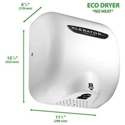 Excel Dryer XLERATOReco XL-W-ECO 1.1N High Speed Commercial Hand Dryer, White Cast Cover, Automatic Sensor, Surface Mount, Noise Reduction Nozzle, LEED Credits, No Heat 4.5 Amps 110/120V (2 Pack)