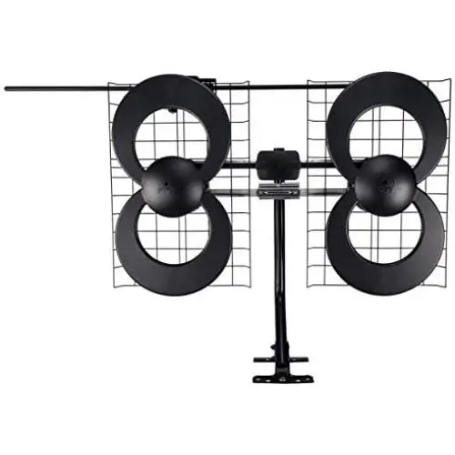 Antennas Direct Clearstream 4V TV Antenna, 70+ Mile Range, UHF/Vhf, Multi-Directional, Indoor, Attic, Outdoor, Mast W/Pivoting Base/Hardware/Adjustable Clamp/Sealing Pads, 4K Ready, Black – C4-V-CJM