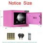 JUGREAT Security Safe Box with Induction Light,Electronic Digital Securit Safe Steel Construction Hidden with Lock，Wall or Cabinet Anchoring Design for Home Office Hotel Gun Passport Cash(Pink)