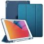 Fintie Case with Pencil Holder for iPad 8th Gen (2020) / 7th Generation (2019) 10.2 Inch - Slim Shell Hard Case with Translucent Frosted Stand Back Cover, Supports Auto Wake/Sleep, Teal
