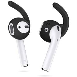 EarBuddyz 2.0 Ear Hooks and Covers Accessories Compatible with Apple AirPods 1 & 2 or EarPods Headphones/Earphones/Earbuds (3 Pairs) (Black)