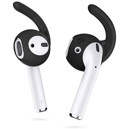 EarBuddyz 2.0 Ear Hooks and Covers Accessories Compatible with Apple AirPods 1 & 2 or EarPods Headphones/Earphones/Earbuds (3 Pairs) (Black)