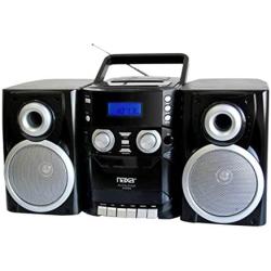 NAXA Electronics NPB-426 Portable CD Player with AM/FM Stereo Radio, Cassette Player/Recorder and Twin Detachable Speakers