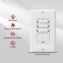 ENERLITES 4-Hour Countdown Timer Switch, 5-10-30-60 Min, 2-4 Hour, For Bathroom Fans, Heaters, Lights, LED Indicator, 120VAC 800W, No Neutral Wire Required, UL Listed, HET06-J-W, White