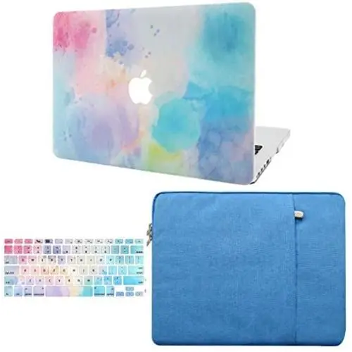 KECC Laptop Case Compatible with Old MacBook Pro 13'' (CD Drive) w/Keyboard Cover + Sleeve Plastic Hard Shell Case A1278 3 in 1 Bundle (Rainbow Mist 2)