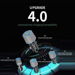 Cluvox Dual USB C Fast Car Charger Compatible for Samsung Galaxy S21/Note 20/10/S20/Plus/Ultra/S10/S9/A20/A50, Google Pixel 5/4a/4 XL/3a XL/2 18W Power Delivery Rapid Car Adapter with 3FT Type C Cord