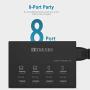 USB Charger, HITRENDS 8 Ports Charging Station 50W/10A Multi Port USB Charger Hub for Multiple Devices (5ft Cord, Black)