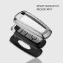 ELOHEI for Ford Key Fob Cover Case, Soft TPU Key Fob Case Protector Holder for 2017 2018 2019 Ford Fusion F150 F250 F350 F450 F550 Edge Explorer Escape Mustang Remote Keyless Entry (Silver)