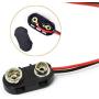 9 V Battery Clip Connector, I-Type 9 Volt Battery Clip, 9V Battery Buckle Connector Hard Buckle Plastic Housing and Black Red Wires Leads Iength 5.9 inches (I Type Hard Shell 8PCS)