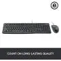 Logitech Desktop MK120 Durable, Comfortable, USB Mouse and Keyboard Combo