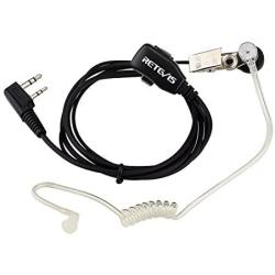 Retevis Walkie Talkies Earpiece with Mic 2 Pin Acoustic Tube Headset for Baofeng UV-5R Retevis H-777 RT1 RT21 RT22 Arcshell AR-5 2 Way Radio (10 Pack)