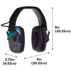 Allen Company Girls with Guns Shield Low-Profile Electronic Earmuffs, 24 dB NRR, ANSI S3.19 & CE EN352-1 Hearing Protection Rated, Gray/Teal/Black, Gray and Teal (Eye & Ear Protection_Ear Protection)