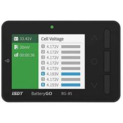 ISDT BattGo BG-8S Battery Meter, LCD Display Digital Battery Capacity Checker Battery Balancer Battery Tester for LiPo/Life/Li-ion/NiMH/Nicd