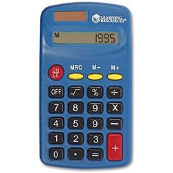 Learning Resources Primary Calculator, Basic Solar Powered Calculators, Teacher Set of 10 Calculators, Ages 3+