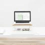 VIVO 15 inch Monitor Riser, Wood and Steel Desktop Stand, Ergonomic Desk and Tabletop Organizer, Light Wood and White, STAND-V000WS