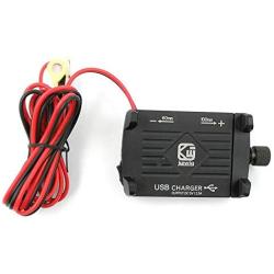 DishyKooker CNC Motorcycle Handlebar Mount Smartphone Mobile Phone Holder with USB Charger 5V 2.5A Black Electronic Products for Gifts