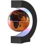 Magnetic Levitating Globe with LED Light, 3 C Shape Base Floating Globes, Rotating World Map, Cool Tech Gift for Men Father Boys, Birthday Gifts for Kids, Desk Gadget Decor in Office Home (Gold 1)