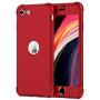 ORETECH Designed for iPhone SE 2020 Case with[2 x Tempered Glass Screen Protector] 360° Full Body Protection Cover Hard PC Soft Rubber Silicone for iPhone SE 2nd Generation (2020)-4.7- Red