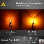 Alla Lighting 3157 LED Bulbs Super Bright 3156 3056 3157KX 4157 3457 4157NAK 3757 T25 Wedge LED Turn Signal Blinker Lights, Amber Yellow