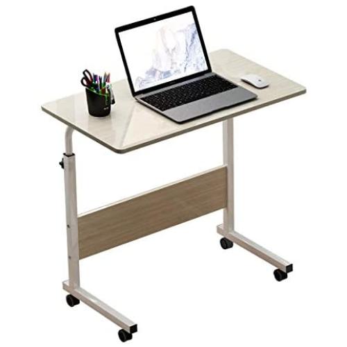 sogesfurniture Mobile Side Table 31.5 InchesTablet Wheels Mobile Laptop Computer Desk Adjustable Movable Laptop Computer Stand for Bed Sofa,Maple BHUS-05-1-80MP