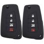 Ezzy Auto A Pair Silicone Rubber Key Fob Case Key Covers Key Jacket fit for Toyota Camry Yaris Avalon Corolla Highlander Sequoia Sienna Tundra Tacoma 4Runner Rav4