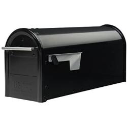 Gibraltar Mailboxes Franklin Medium Capacity Galvanized Steel Black, Post-Mount Mailbox, FM110B00