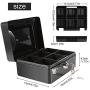 Oumij Cash Box with Combination Lock Safe Metal Money Box for Security Lock Box Digital Safe-Electronic Steel for Home, Business or Travel(Black)