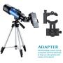 AOMEKIE Telescopes for Adults Astronomy Beginners 70mm/400mm Kids Telescope with Phone Adapter Tripod Finderscope Erect-Image Diagonal and Moon Filter