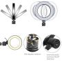 Phone Ring Light, 6 Ring Light with 2 Suspension Arm Stand for Cell Phone, iPhone,Baking,Craft,Calligraphy,Drawing,Online Lesson,Video Recording - Acetaken