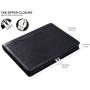 Genuine Leather 3 Ring Binder Handmade Portfolio Folder for 13.3 inches Tablet/Laptop,Business Padfolio Organizer,A4 Notebook/Notepad/Legal Pad Holder Valentines Days Gift for Men and Women,Black
