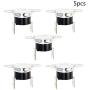 Fielect 5Pcs KSD301 Thermostat 130ｰC/266ｰF N.C Snap Disc Limit Control Switch Microwave Thermostat Thermal Switch Silver Tone Bent Feet