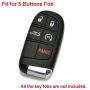EXUNTECH 2Pcs 5 Buttons Silicone Smart Key Fob Skin Cover Case Protector Keyless Jacket Remote Holder for Jeep Grand Cherokee Dodge Challenger Charger Dart Durango Journey Chrysler 300,Black Pink