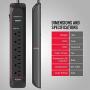 Monster Power Strip Surge Protector - Heavy Duty Protection for 6 Plug-ins - Ideal for Computers, Home Theatre, Home Appliance and Office Equipment