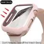 pzoz Compatible for Apple Watch Series 6/5 /4 /SE 40mm Case with Screen Protector Accessories Slim Guard Thin Bumper Full Coverage Matte Hard Cover Defense Edge for Women Men GPS iWatch (Pink)