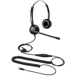 Beebang Office Telephone Headset RJ9 Jack with Pro Noise Canceling Microphone and Mute Switch Controls for Plantronics Jabra Mitel Nortel Shoretel Aastra Avaya Alcatel Landline Phones