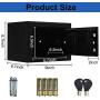 JUGREAT Security Safe Box with Induction Light,Electronic Digital Securit Safe Steel Construction Hidden with Lock，Wall or Cabinet Anchoring Design for Home Office Hotel BusinessGun Passport Cash