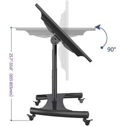 NB North Bayou Mobile TV Cart for 32-70” LED Touch Screen TV Stand for All-in-One Computer Portrait Screen with Load Capacity of 100lbs Height Adjustable Stand AVA50-B