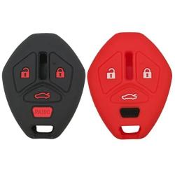 2Pcs Coolbestda Rubbber Key Fob Remote Cover Case Protector Keyless Skin Jacket Holder for Mitsubishi Eclipse 2006-2012 Endeavor 2006-2011 Galant 2006-2012 Lancer Outlander 2007-2013