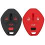 2Pcs Coolbestda Rubbber Key Fob Remote Cover Case Protector Keyless Skin Jacket Holder for Mitsubishi Eclipse 2006-2012 Endeavor 2006-2011 Galant 2006-2012 Lancer Outlander 2007-2013