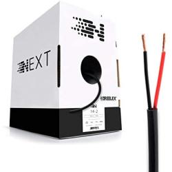 Next 14/2 Speaker Wire - 14 AWG/Gauge 2 Conductor - UL Listed In Wall (CL2/CL3) and Outdoor/In Ground (Direct Burial) Rated - Oxygen-Free Copper (OFC) - 500 Foot Bulk Cable Pull Box - Black
