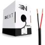 Next 14/2 Speaker Wire - 14 AWG/Gauge 2 Conductor - UL Listed In Wall (CL2/CL3) and Outdoor/In Ground (Direct Burial) Rated - Oxygen-Free Copper (OFC) - 500 Foot Bulk Cable Pull Box - Black