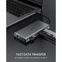 AUKEY USB C Hub 12-in-1 Type C Adapter with Ethernet, 4K HDMI,VGA,2 USB 3.0,2 USB 2.0,100W PD,USB-C Data Port and SD/TF Docking Station for MacBookPro/Air(Thunderbolt 3) and Other USB-C Laptops